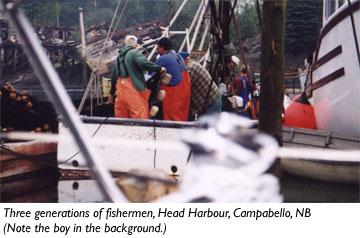 Three generations of fishermen